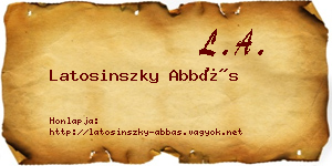 Latosinszky Abbás névjegykártya